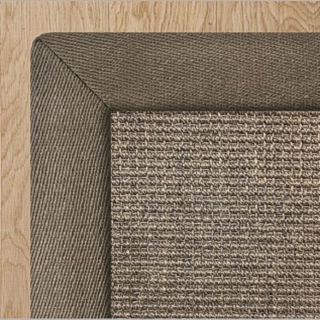 Heavy Ribbed Granite Sisal with 2 Inch Olive Linen Border 3.4(L) x 2.3(W)
